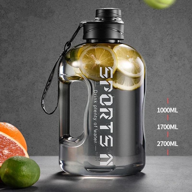 2.7 Liter Sport Water Bottle with straw & Time Scale BPA Free